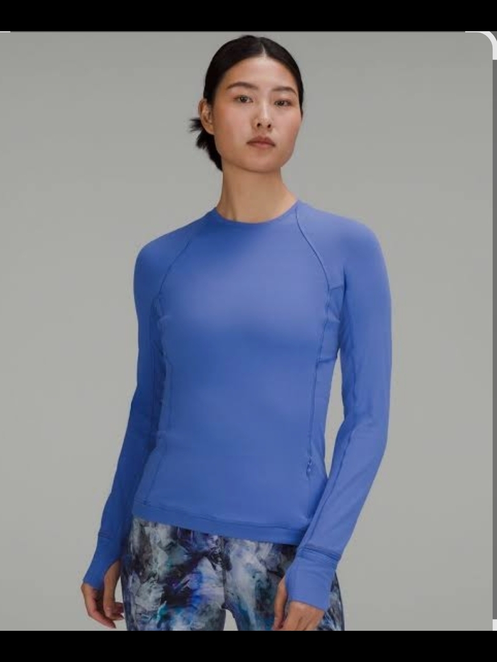 lululemon athletica Women's Long Sleeve Crew Top - Blue Size 4